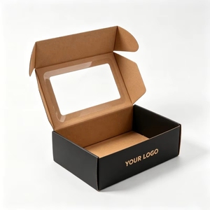 Boîtes en carton pour vêtements en gros avec fenêtre, boîtes d'expédition biodégradables et recyclables de haute qualité pour chaussures - Product Image 2
