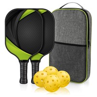 Texture Fibre De Verre Pickleball Paddle Raquette 4 Balles Creuses En Plastique Produit De Sport Et De Divertissement