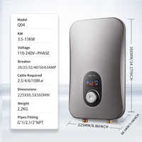 Chauffe-eau électrique instantané sans réservoir intelligent et portable 220V 5.5KW, chauffage rapide réglable, en acier inoxydable, pour hôtel et usage domestique