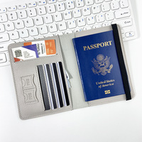 Porte-passeport et porte-cartes d'identité de luxe à sangle épaisse en cuir PU, motif lettres, tendance, housse de protection