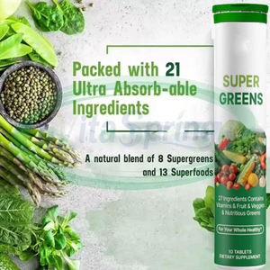 Complément alimentaire biologique ASAP OEM, super-aliment vert, super vert quotidien, multivitamines aux fruits et légumes, super-aliments verts, comprimés effervescents - Product Image 2
