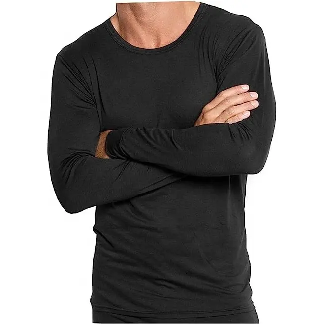Camicia termica a maniche lunghe in pile spandex poliestere ultra morbido personalizzato top termico da uomo camicie lunghe john