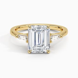 Magnifique bague de fiançailles dorée avec pierre scintillante style diamant, cadeau romantique pour femme - Product Image 3