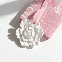 Diffuseur d'huiles essentielles en plâtre parfumé, fait main, en porcelaine et céramique, en forme de fleur, pour armoire, voiture et maison