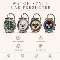 Désodorisant de voiture en forme de montre chronographe, carte parfumée suspendue avec cordon élastique pour rétroviseur de véhicule, cadeau, vente en gros, fournisseur OEM ODM