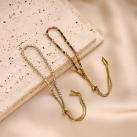 Bracelet chaîne à maillons réglable en acier inoxydable plaqué or 18 carats, anti-ternissement, pour unisexe, vente en gros