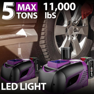 Electric Car Jack 5 Tons, Upgrade 4.0AH Battery and Led Lights, Electric Hydraulic Jack Repair Car SUV Tire Replacement - Product Image 6