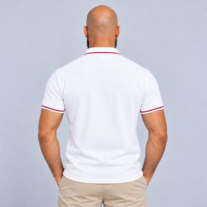 <b>Men's</b> <b>White</b> Cotton <b>Polo</b> <b>Shirt</b> Short Sleeve Solid Color Casual Regular Fit Anti-Wrinkle Knitted Fabric Casual <b>Polo</b> <b>Shirt</b> for <b>Men</b> - Product Image 6