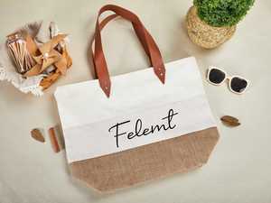 Bohemian Embroidery Jute <strong>Tote</strong> - Festival Beach Bag with Fringe Details - Product Image 4