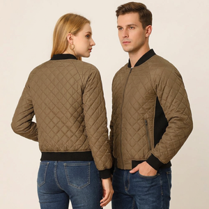 Blouson bomber matelassé unisexe, hiver, décontracté, fermeture éclair, capuche, imperméable, coupe-vent, doublure en soie, rembourrage en coton, coupe régulière - Product Image 2