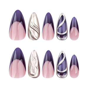 <span class=keywords><strong>Uñas</strong></span> Postizas Acrílicas en Caja <span class=keywords><strong>de</strong></span> 24 Piezas, con Empaque, Cobertura Completa, Estilo Francés, Almendradas, Ballerina, con Brillantina - Product Image 6