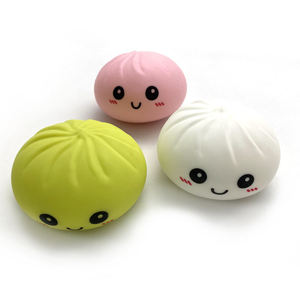 Stress-relief Solid Color Face Dumpling Simulation Steamed Bun <b>Squishy</b> Toy Quick Rebound Original Dumpling - Product Image 6