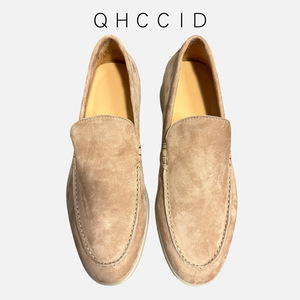 Men's <b>Slip</b>-<b>on</b> Suede Loafers Brown Low Heel Cushioned Casual Shoes - Product Image 3