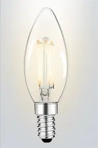 Светодиодная винтажная лампа Эдисона Candelabra C35/C35L-6W Светодиодная лампа накаливания свечи, замена 60W, E14 Base, прозрачный теплый белый 2700K, 120V AC