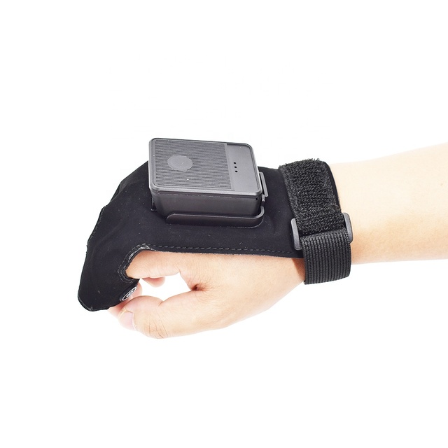 Handsfree 2D Bluetooth 2.4G Barcode Scanner Finger Trigger Wireless Wearable Barcode Scanner Reader with Gloves