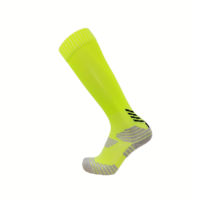 Chaussettes de compression montantes à semelle amortie, rayées, chaudes, respirantes, anti-humidité, pour la course et la randonnée en automne, écologiques