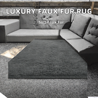 Tapis personnalisé en tissu polyester imitation fourrure de lapin, luxueux, moderne, moelleux, pour salon, grands tapis d'appoint