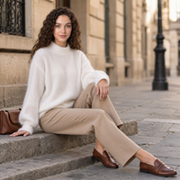 Pull en maille à col roulé ample pour femme, style coréen, idéal pour l'automne, le quotidien, le bureau ou la rue