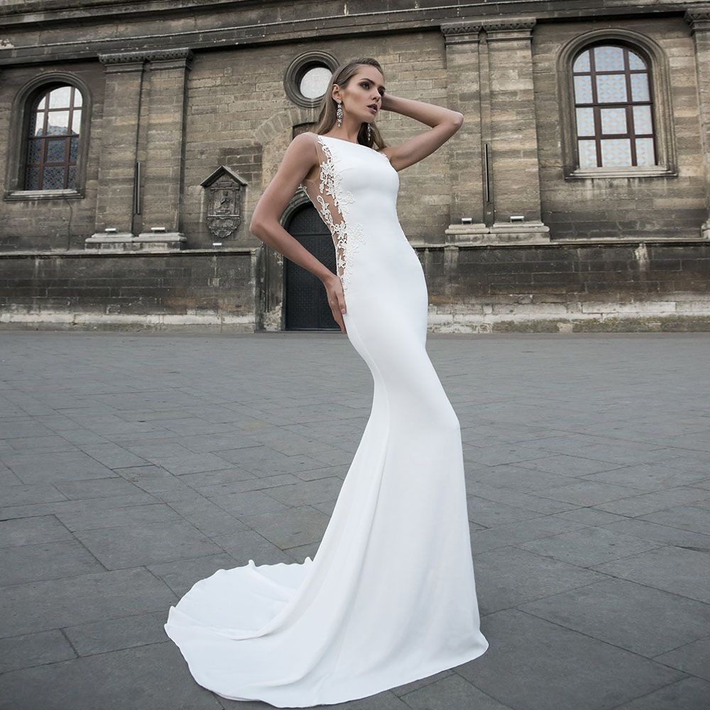 bridesmaid dresses for larger ladies Beading Lace Flowers Chiffon Beach Wedding Dresses – LiveTrendsX