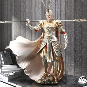 งานประติมากรรมเรซิ่นตกแต่งบ้านรูปพระพุทธเจ้าซุนหงอคง พระพุทธเจ้าแห่งศิลปะการต่อสู้จีน  งานฝีมือทาสีสีสันสดใส รูปปั้นซุนหงอคง - Product Image 3