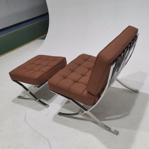Sillón <span class=keywords><strong>Barcelona</strong></span> Individual, Sillón <span class=keywords><strong>de</strong></span> Ocio Nórdico Simple, Sillón <span class=keywords><strong>de</strong></span> Diseño con Brazos Metálicos para Sala <span class=keywords><strong>de</strong></span> Estar, Hotel o Habitación Modelo, Tapizado <span class=keywords><strong>en</strong></span> Cuero o Tela - Product Image 6