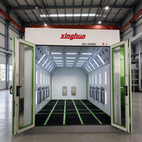 Prix de vente direct 24kw Cabines de peinture diesel pour voitures 80 ° Cabine de peinture au four avec contrôle par onduleur, éclairage 1000 lux, station de travail et four intégré