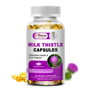 OEM Capsule Softgel di cardo di latte 60 pz supporto per la salute del fegato integratore a base di erbe capsula di silimarina vegana