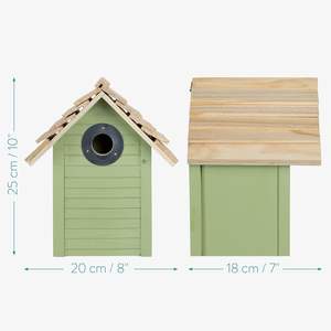 Nichoir en bois pour oiseaux, nichoir de jardin pour petits oiseaux, nichoir suspendu en bois de pin, pour moineaux, usine verte - Product Image 2