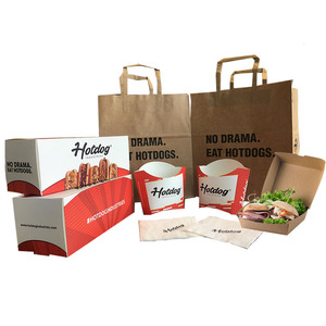 Custom disposable restaurant togo container take away lunch packing boxes for chinese fast food grade kraft paper packaging box