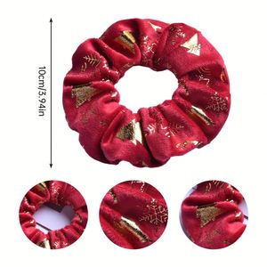 Coleteros de Terciopelo Navideños Personalizados con Estampado Dorado, Lazos para el Cabello de Lujo, Accesorios Festivos para Mujer, Coleteros Hechos a Mano - Product Image 5