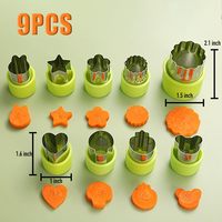 9 Stuks Mini Groentesnijder Vormen Set Mini Taart Fruit En Koekjesdeeg Stempels Voor Kinderen Bakken