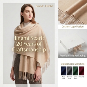 Trend Luxury Soft Faux Cashmere Scarf Women Solid Winter <strong>Pashmina</strong> <strong>Shawl</strong> Wrap Thick Warm Tassel Scarf for Christmas Gift - Product Image 1