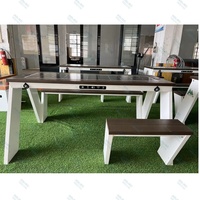 Banco de muebles solar inteligente de carga inalámbrica para exteriores Mesa de camping de acero para personas discapacitadas