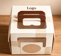Boîte à gâteaux pour petits desserts, boîte en papier biodégradable de qualité alimentaire avec poignée et fenêtre pour cadeau de fête