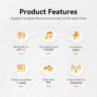 Adaptateur Nano USB BT5.3, clé Bluetooth pour connecter un casque, un clavier, une souris, un haut-parleur Bluetooth, Plug & Play, compatible avec Win11/10/8.1