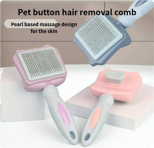 Cepillo de deshedding para mascotas con liberación de botones-Base de masaje de perlas para el cuidado de gatos y perros - Product Image 2