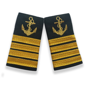 Epaulettes Suaves de Capitán Marino, Epaulettes con Ancla Marina, Uniformes Personalizables, Epaulettes con Cinta India - Product Image 1