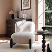Fauteuil individuel de salon Guan Song, style crème, en bois massif, style Wabi-Sabi, pour la détente, minimaliste, modèle de designer