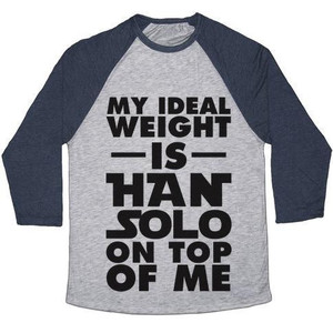 Ma taille idéale est celle de Han Solo sur mon dos, t-shirt de baseball unisexe en tissu mélangé - Product Image 4