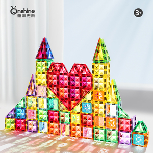 200 pcs 5 ס מ אריחים מגנטיים יהלום 3d בלוקים מגנטים אריחי מגנט לילדים גזע צעצועים חינוכיים חושיים חינוכיים cPC astm cpc - Product Image 1