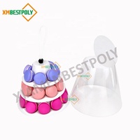 Vente en gros 3 4 5 étages Tour Macaron Macaron Présentoir à biscuits Support en plastique avec couvercle pour la fête Étui d'emballage de transport