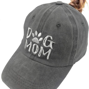 Snapback Customized Unisex <b>Dog</b> Mom Vintage Jeans Adjustable Baseball <b>Cap</b> Cotton Denim Dad Hat Embroidered Ponytail 5-Panel Dot - Product Image 2