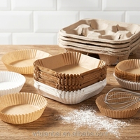 Papier sulfurisé double face en silicone, imperméable et anti-graisse, non blanchi, de qualité supérieure, pour friteuse à air, emballage alimentaire jetable