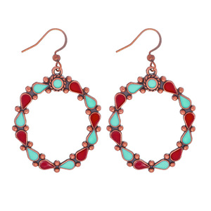 Fashion <b>Drop</b> Earrings Alloy Antique <b>Bronze</b> Plated Bohemia Style Flower Shape Party Women's Jewelry - Product Image 5