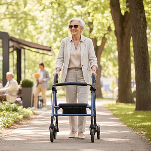 노인 간호 서비스용 보행 보조기(롤레이터) - 좌석 바구니 및 인체공학적 손잡이 포함, 재활 환자용으로 이동성 향상 설계 - Product Image 6