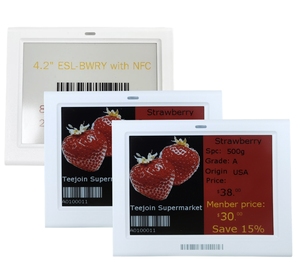 ESL electronicshelf label 4,2 "e-ink etiqueta de precio de cuatro colores etiqueta de precio digital OEM Etiqueta de estante electrónico ESL NFC Bry - Product Image 1