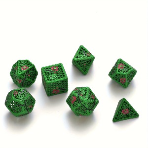 Vente en gros de dés personnalisés en métal creux en forme de fleur de prunier mdn-donjons et dragons <span class=keywords><strong>trpg</strong></span>, accessoires de jeu de société rpg - Product Image 6