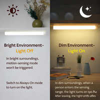 Lumière LED à détecteur de mouvement sans fil, lumière nocturne LED rechargeable de type C, lampe de placard, lampe de garde-robe, rétroéclairage d'escalier pour la cuisine