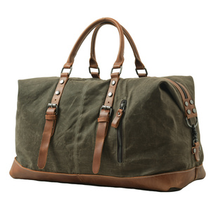 Bolsa <span class=keywords><strong>de</strong></span> Viaje Retro <span class=keywords><strong>de</strong></span> Lona y Cuero, Bolsa <span class=keywords><strong>de</strong></span> Viaje Espaciosa con Detalles en Cuero para <span class=keywords><strong>Viajes</strong></span> <span class=keywords><strong>de</strong></span> <span class=keywords><strong>Fin</strong></span> <span class=keywords><strong>de</strong></span> <span class=keywords><strong>Semana</strong></span>, Bolsa <span class=keywords><strong>de</strong></span> Viaje <span class=keywords><strong>de</strong></span> Negocios para Hombre - Product Image 4