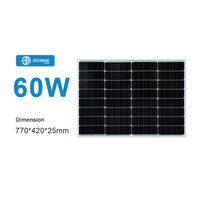 Prix d'usine Offre Spéciale Panneau solaire 60W en stock Panneau photovoltaïque Panneaux solaires monocristallins